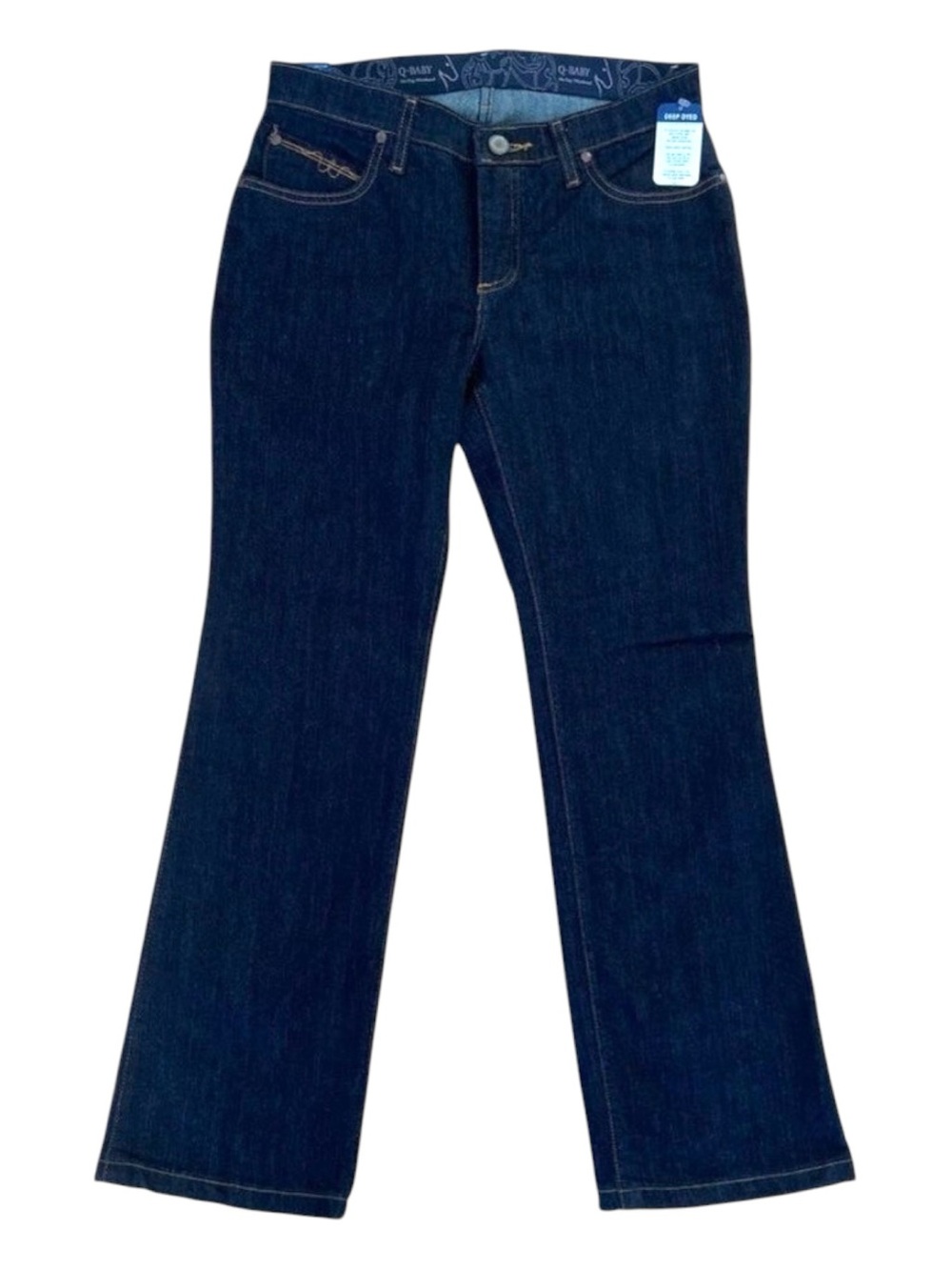 Wrangler ultimate riding jeans Q-Baby dark blue contrasting stitches 7/8 X30 NWT